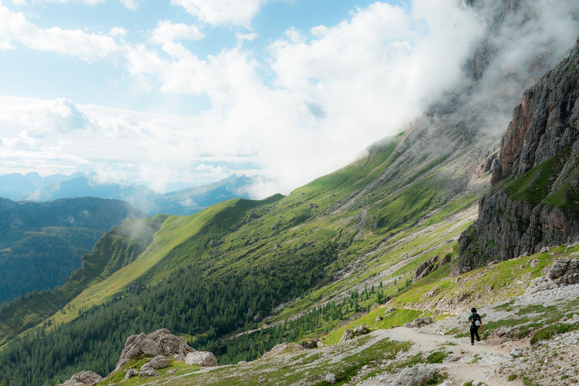 Alpine valley and mountain trails